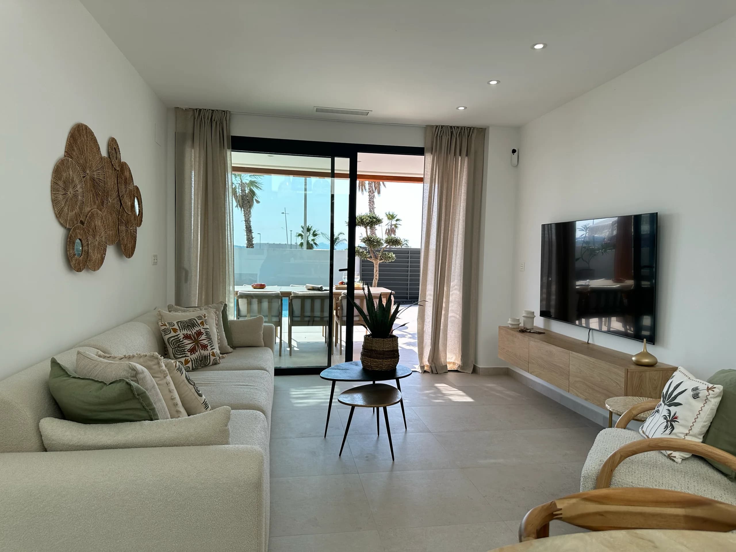 Villa Bella Sol — evening light on the pool and outdoor lighting